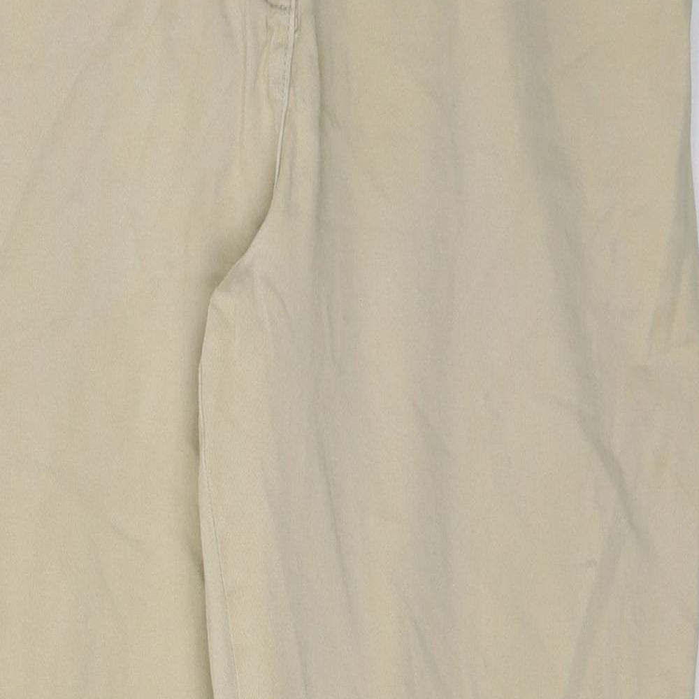 Papaya Womens Beige  Cotton Trousers  Size 16 L27 in Regular Button