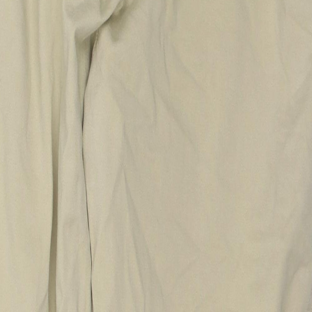 Papaya Womens Beige  Cotton Trousers  Size 16 L27 in Regular Button