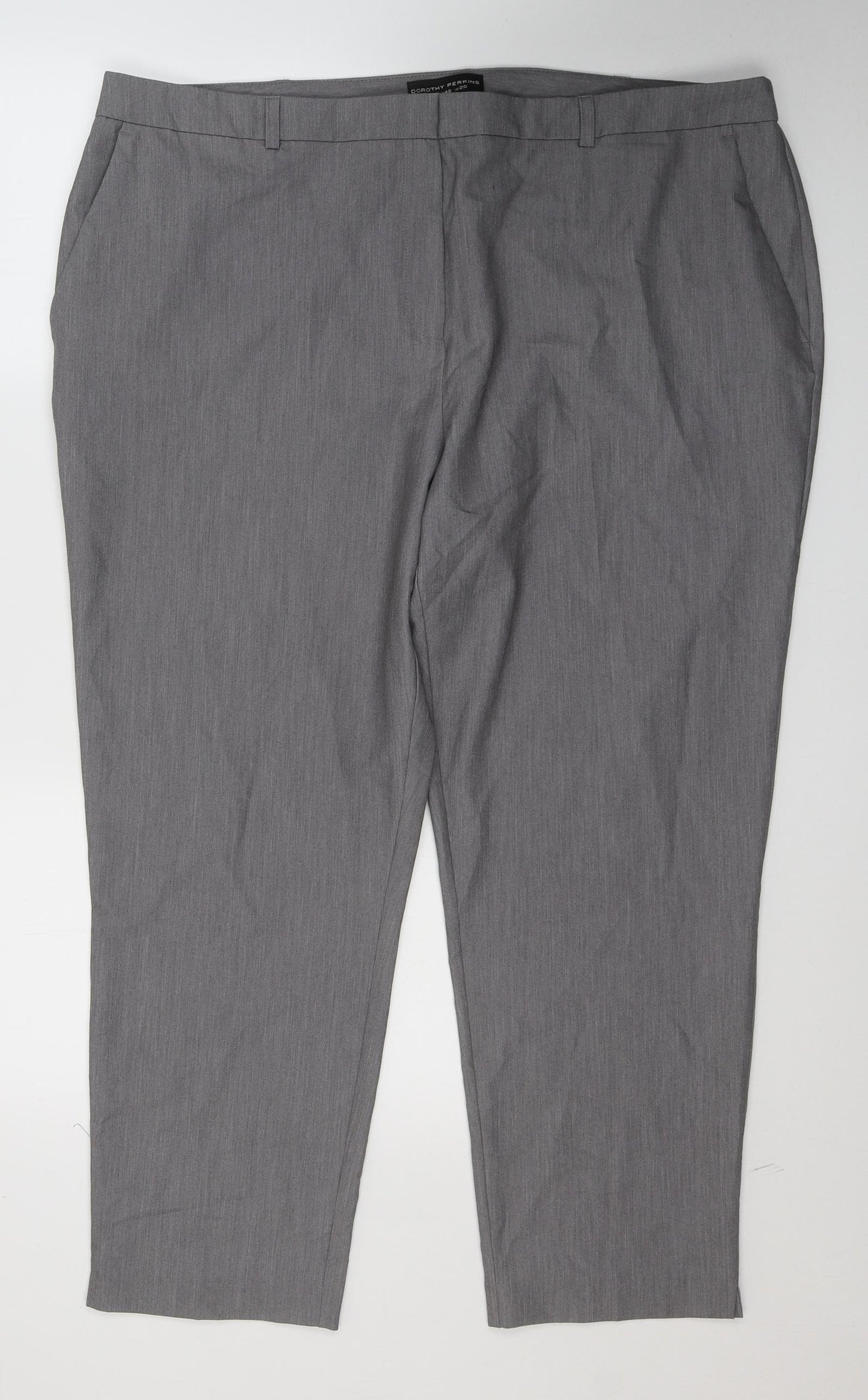 Dorothy Perkins Womens Grey  Polyester Cropped Trousers Size 16 L27 in Regular Button