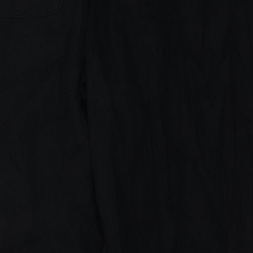 Marks and Spencer Womens Black  Flax Trousers  Size 4 L25 in Regular Tie