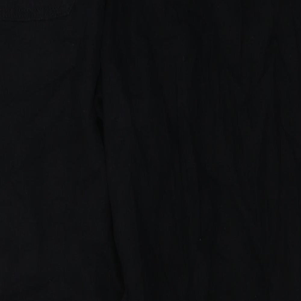 Marks and Spencer Womens Black  Flax Trousers  Size 4 L25 in Regular Tie