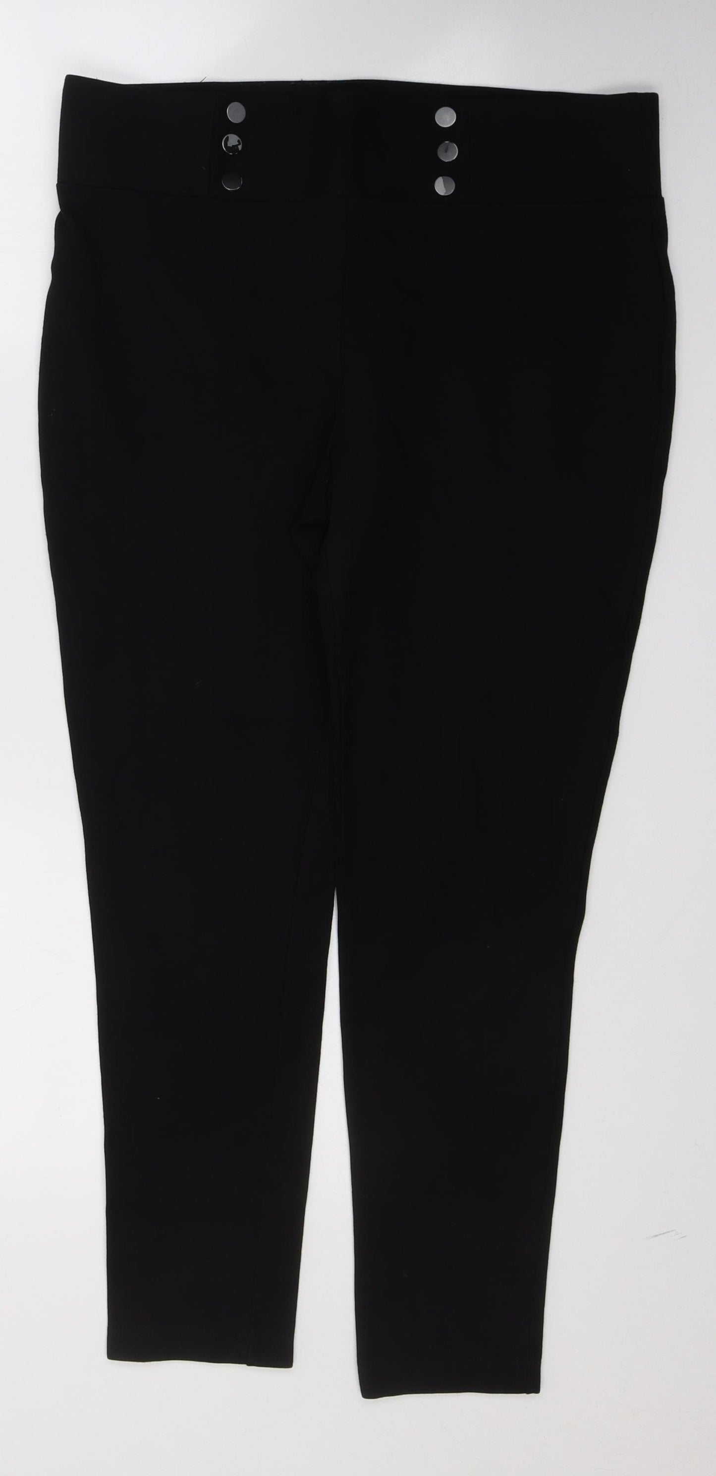 Nutmeg Womens Black  Cotton Jegging Leggings Size 14 L26 in