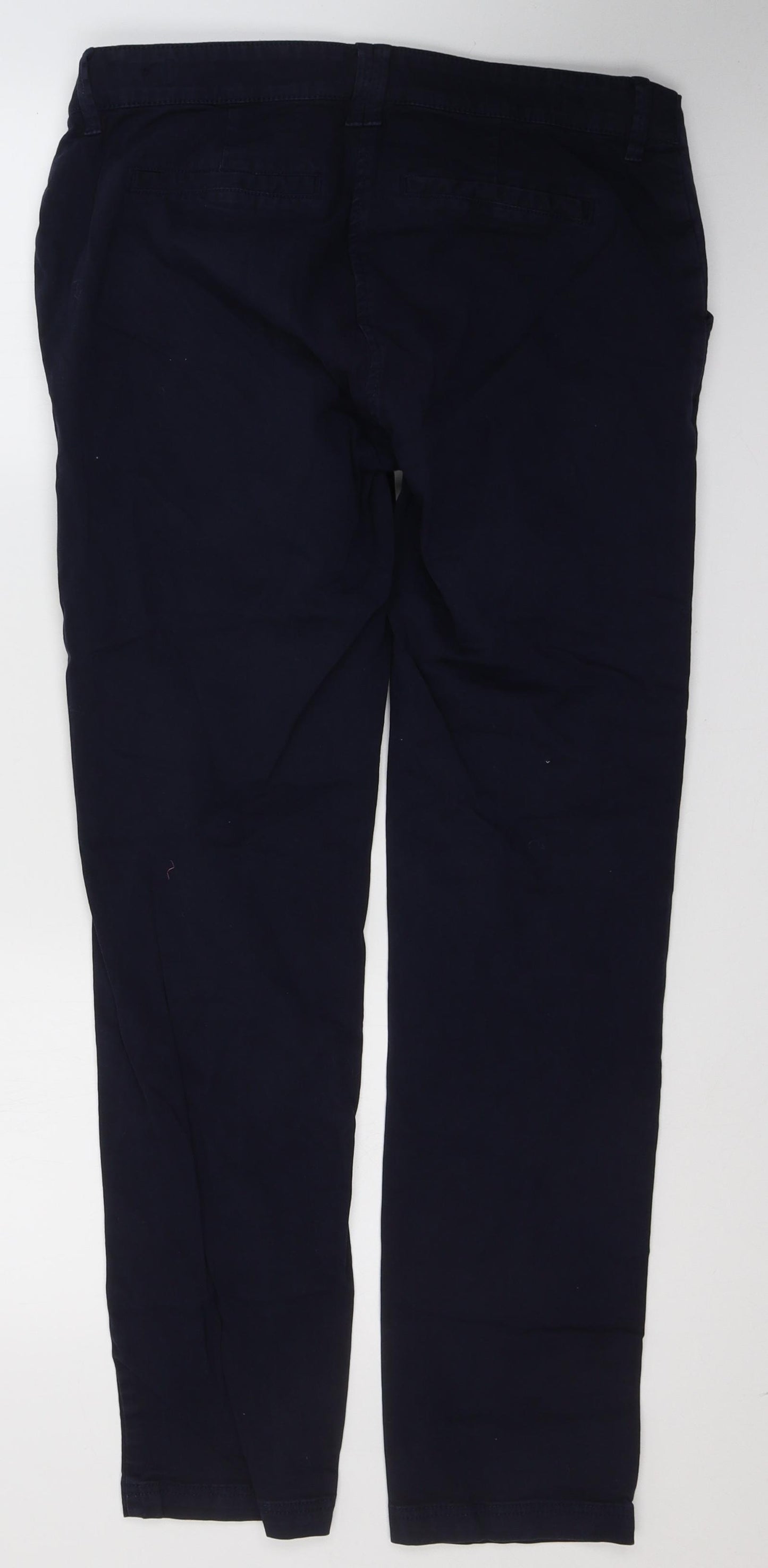 NEXT Womens Blue  Cotton Trousers  Size 12 L30 in Regular Button