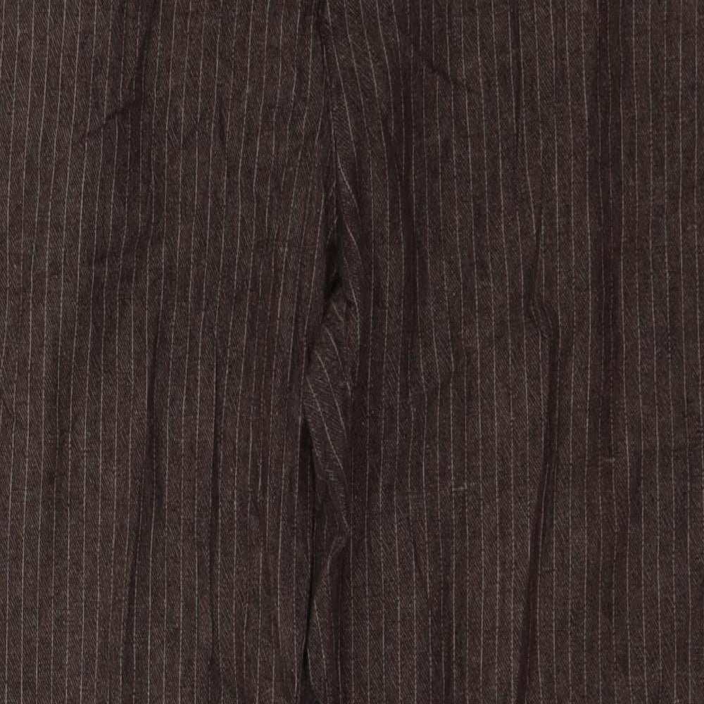 TU Womens Blue  Linen Trousers  Size 12 L27 in Regular Button