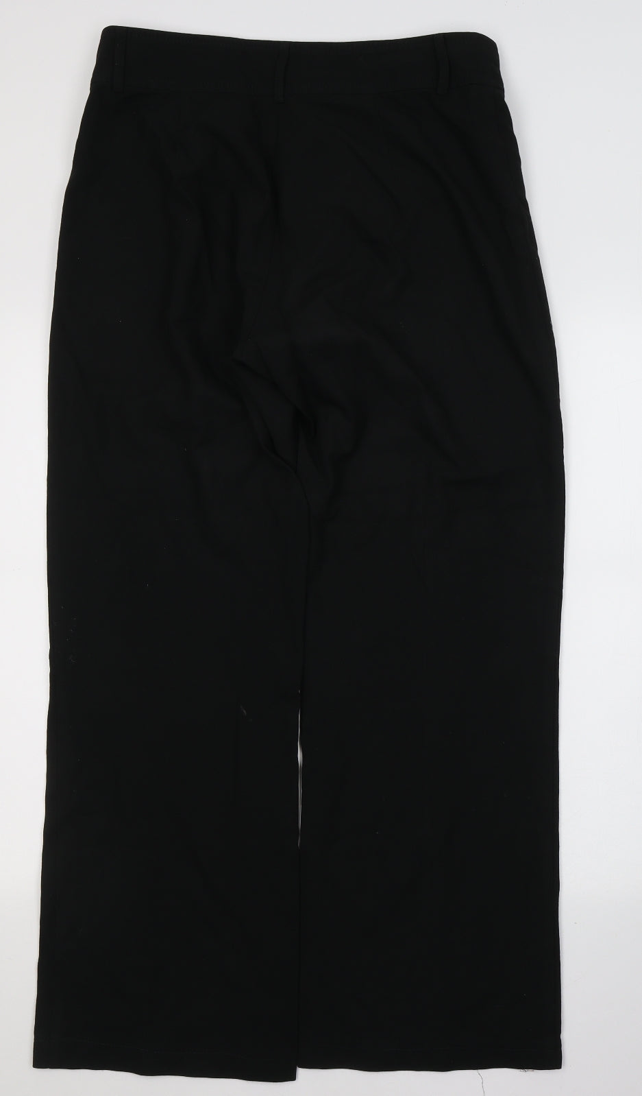 Per Una Womens Black  Polyester Trousers  Size 14 L29 in Regular Button