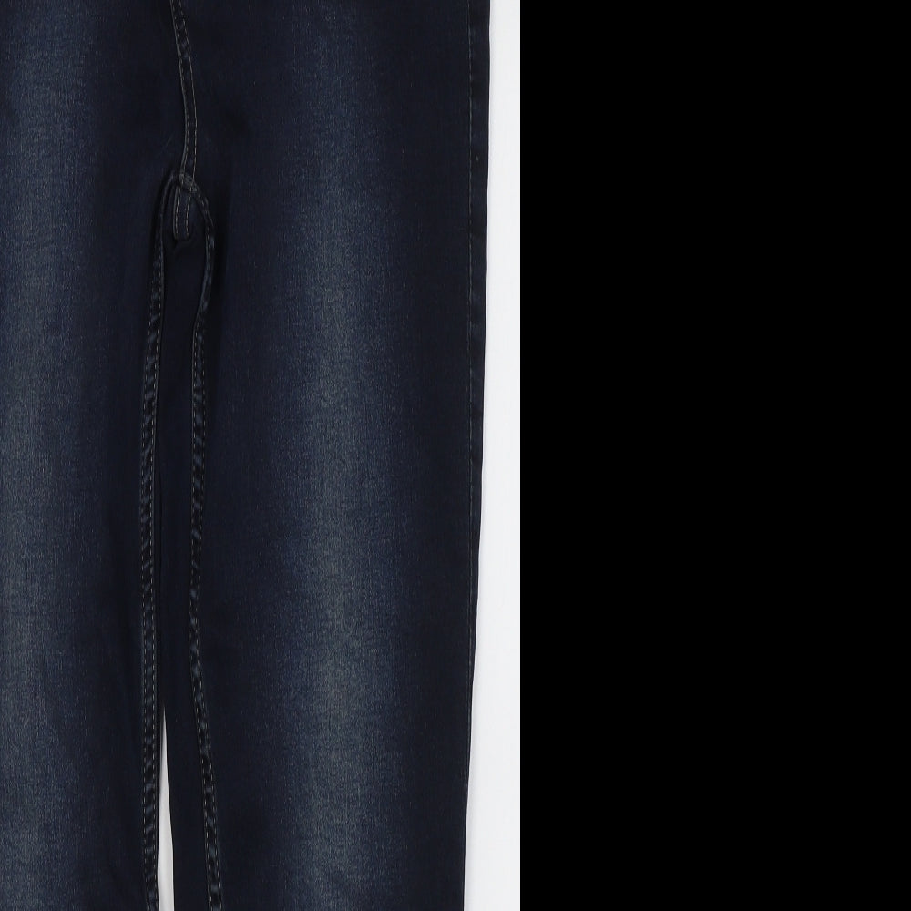 Peacocks Womens Blue  Cotton Skinny Jeans Size 16 L27 in Regular Button