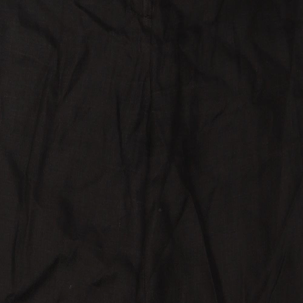 NEXT Womens Brown  Ramie Trousers  Size 12 L29 in Regular Button