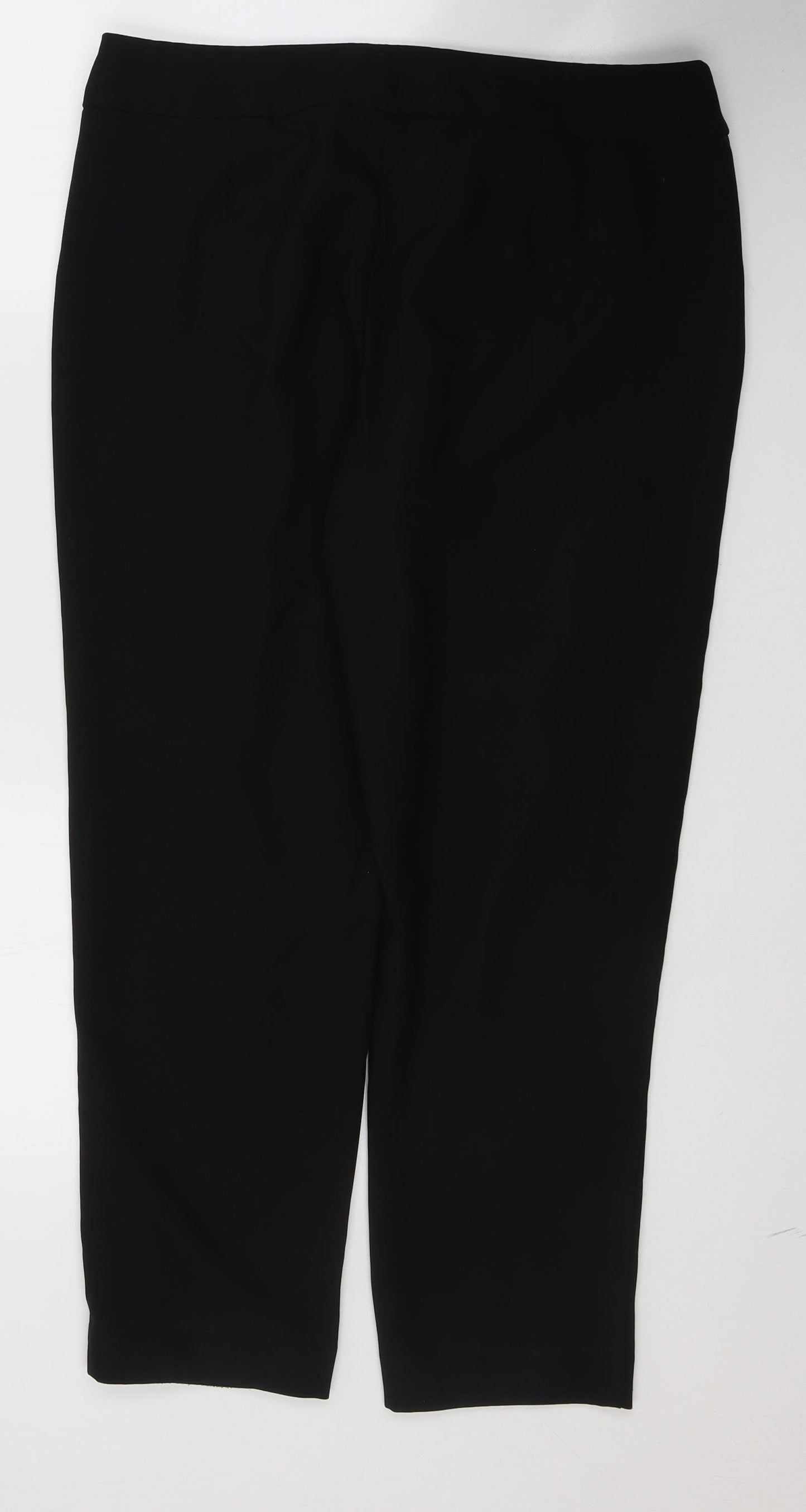 George Womens Black  Polyester Cropped Trousers Size 14 L26 in Regular Button