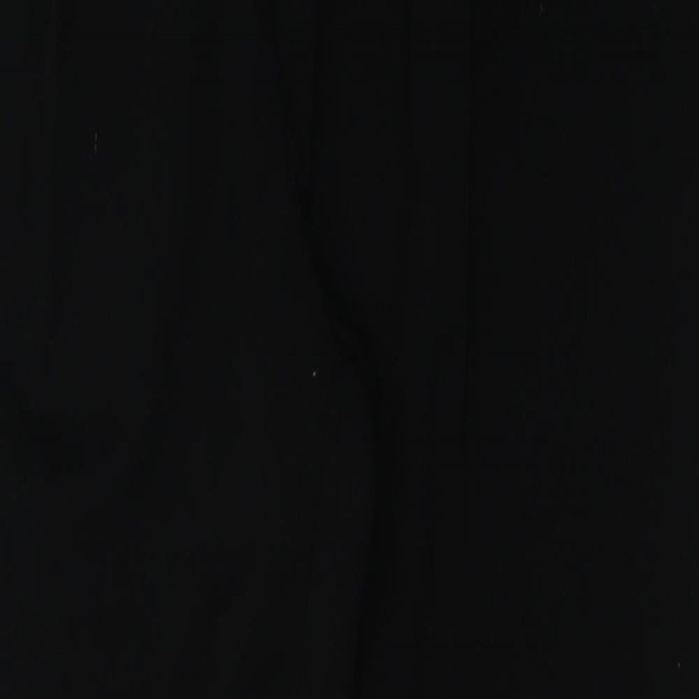 Marks and Spencer Womens Black  Polyester Trousers  Size 14 L27 in Regular Button