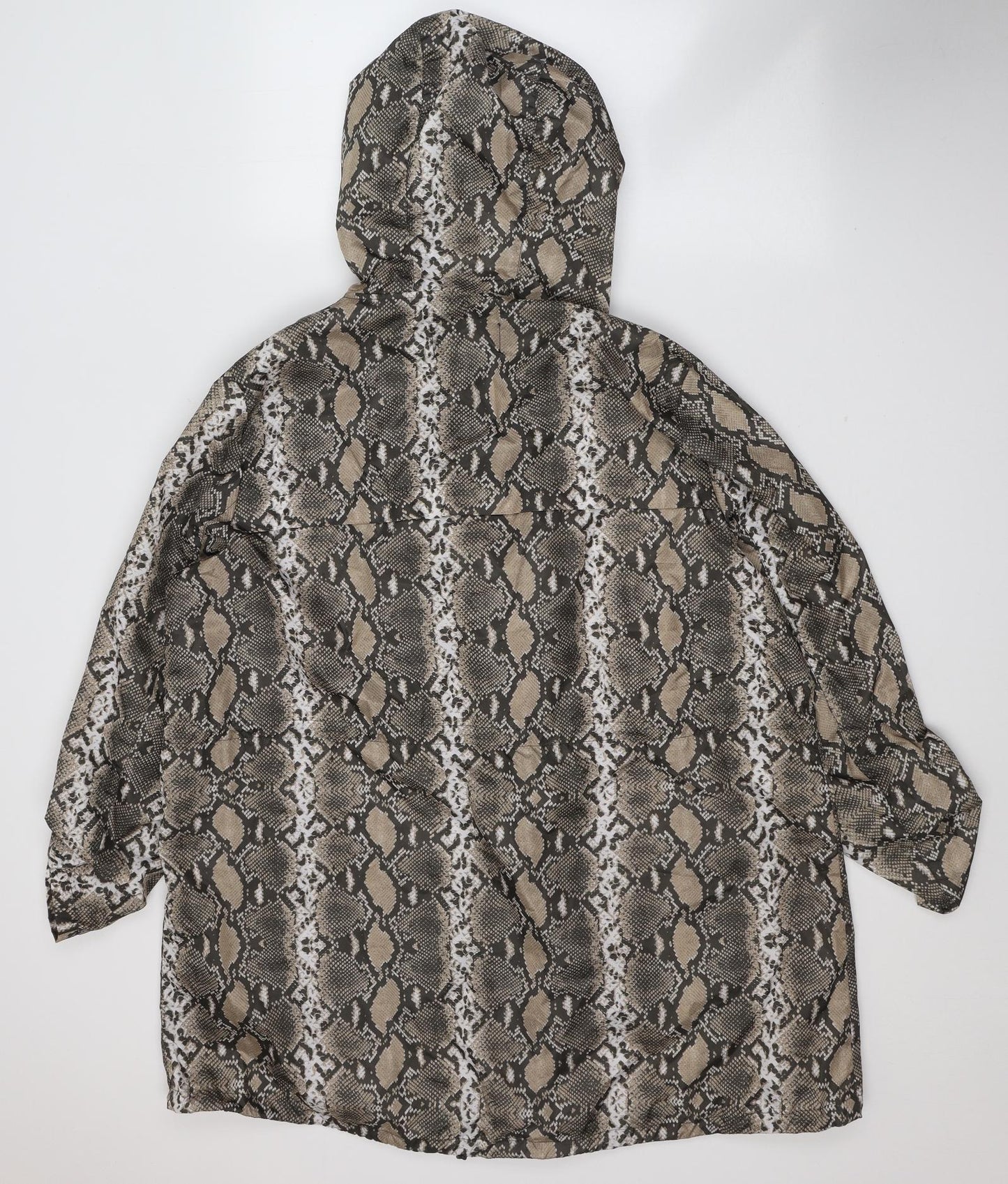 F&F Womens Beige Animal Print  Rain Coat Coat Size XL  Zip - Snake Skin Print