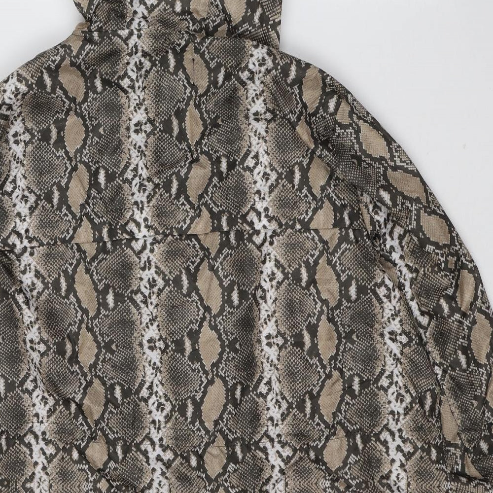 F&F Womens Beige Animal Print  Rain Coat Coat Size XL  Zip - Snake Skin Print