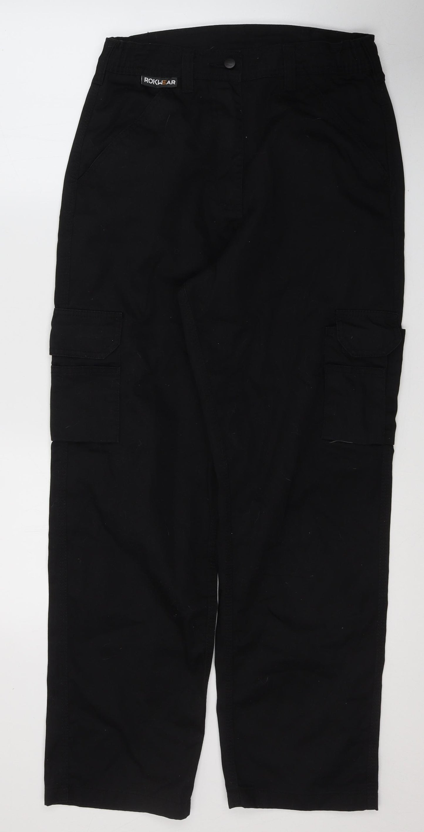 ROKWEAR Womens Black  Cotton Carpenter Trousers Size 12 L30 in Regular Button - Work Wear