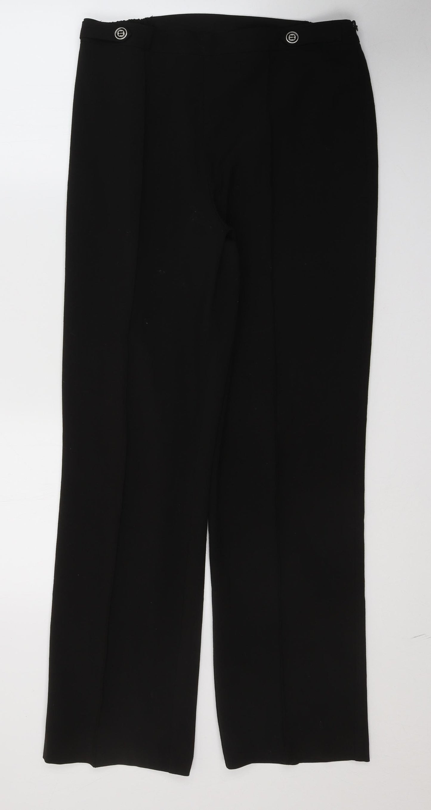 Sarah Hamilton Womens Black  Polyester Trousers  Size 12 L29 in Regular Zip