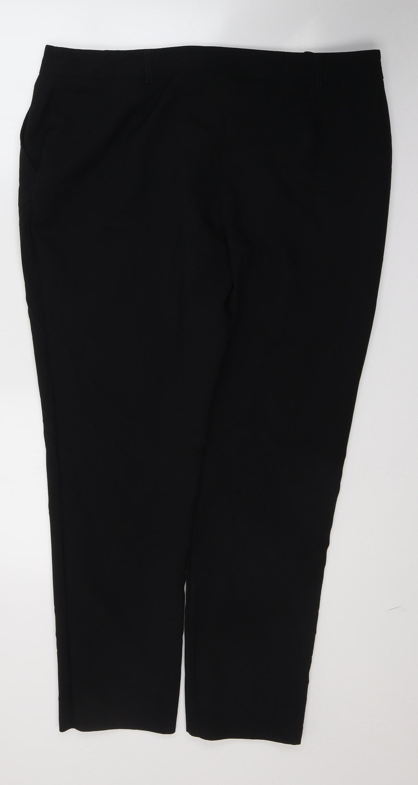 Primark Womens Black  Polyester Trousers  Size 18 L28 in Regular Button