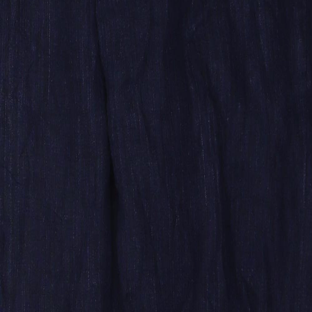 H&M Womens Blue  Linen Trousers  Size 16 L30 in Regular Button