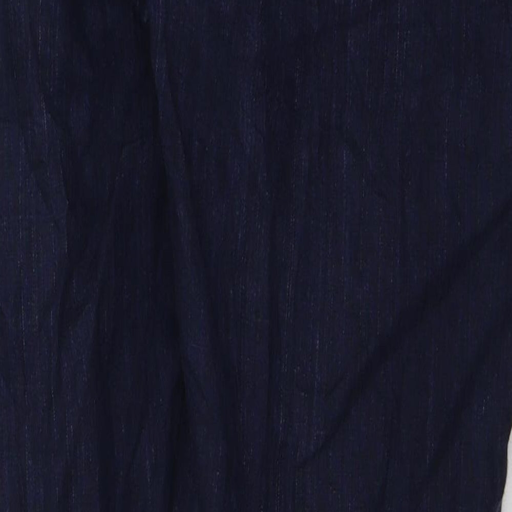 H&M Womens Blue  Linen Trousers  Size 16 L30 in Regular Button