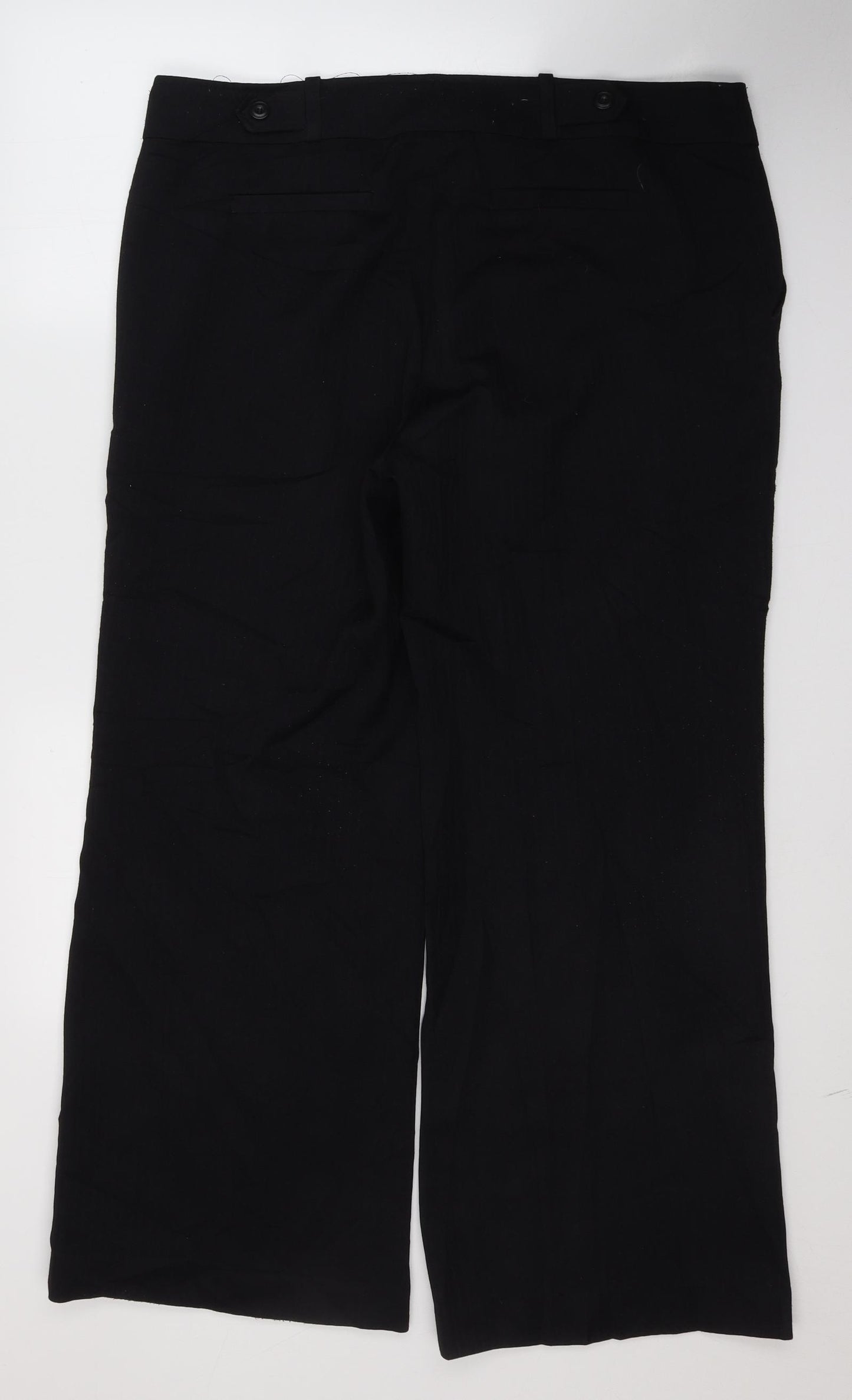 TU Womens Black  Polyester Trousers  Size 16 L28 in Regular Button