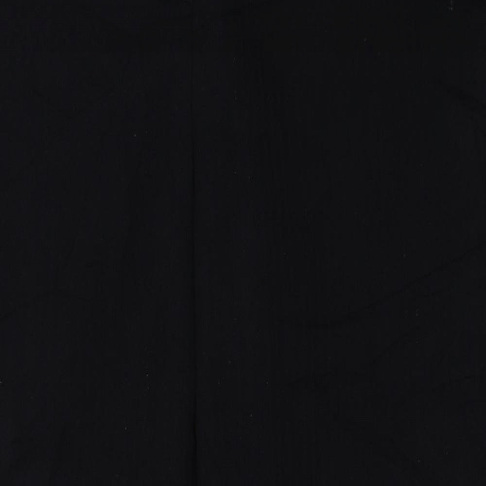 TU Womens Black  Polyester Trousers  Size 16 L28 in Regular Button