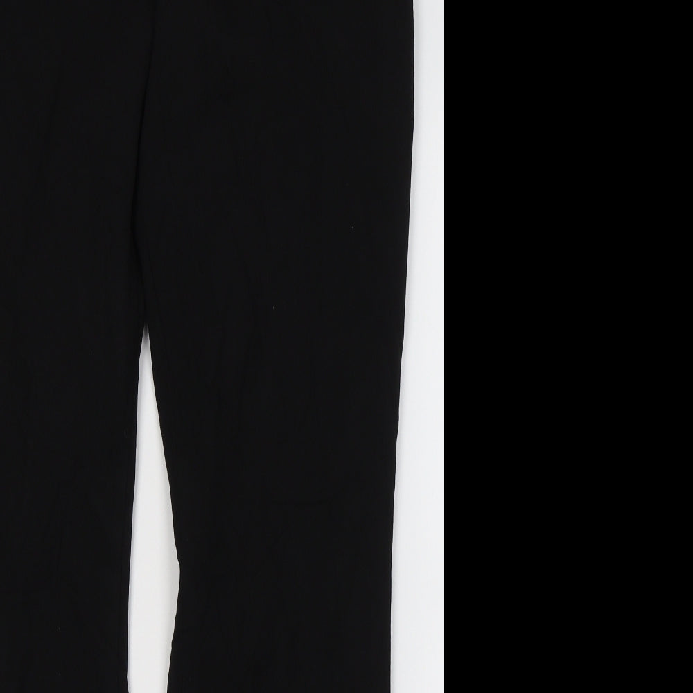 Marks and Spencer Womens Black  Polyester Trousers  Size 14 L30 in Regular Button