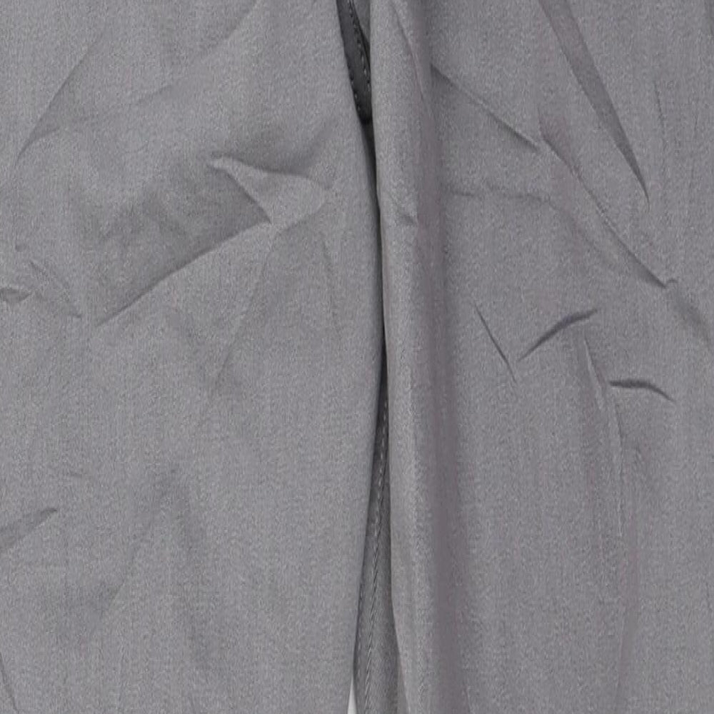 Marks and Spencer Womens Grey  Cotton Jegging Trousers Size 12 L29 in Regular Button