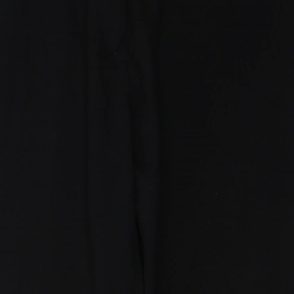 Marks and Spencer Womens Black  Polyester Trousers  Size 16 L27 in Regular Button