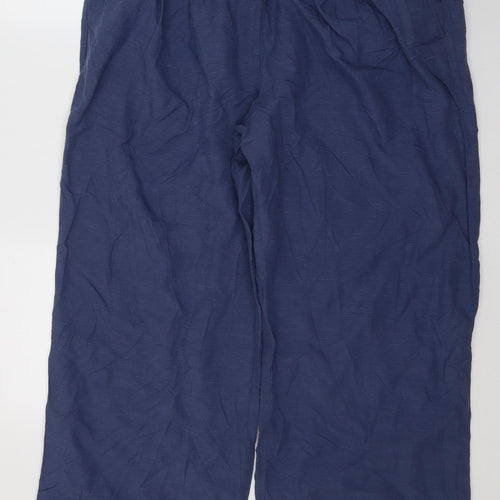 Per Una Womens Blue  Lyocell Trousers  Size 20 L29 in Regular Button