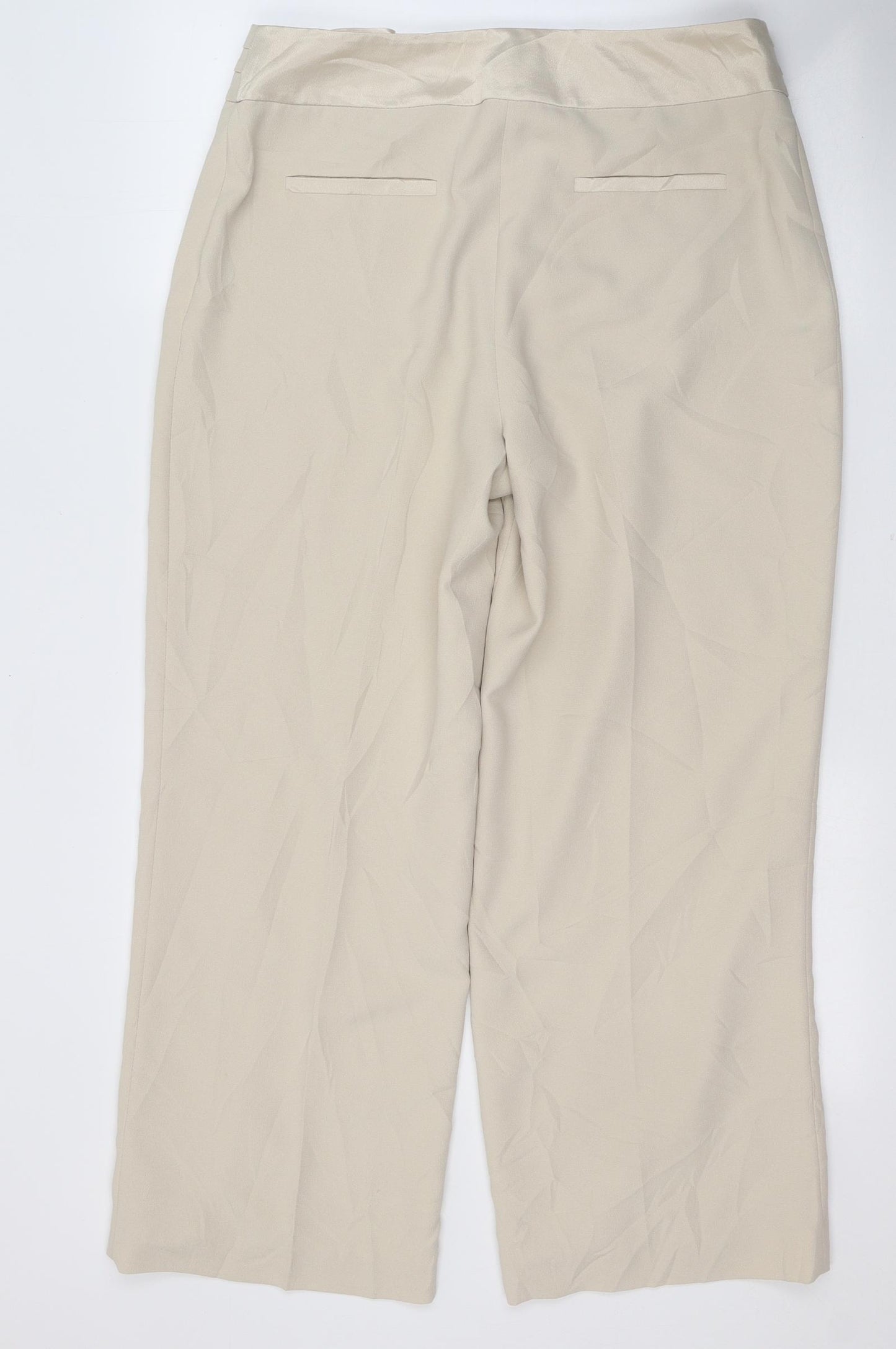 Viyella Womens Beige  Polyester Trousers  Size 12 L27 in Regular Button