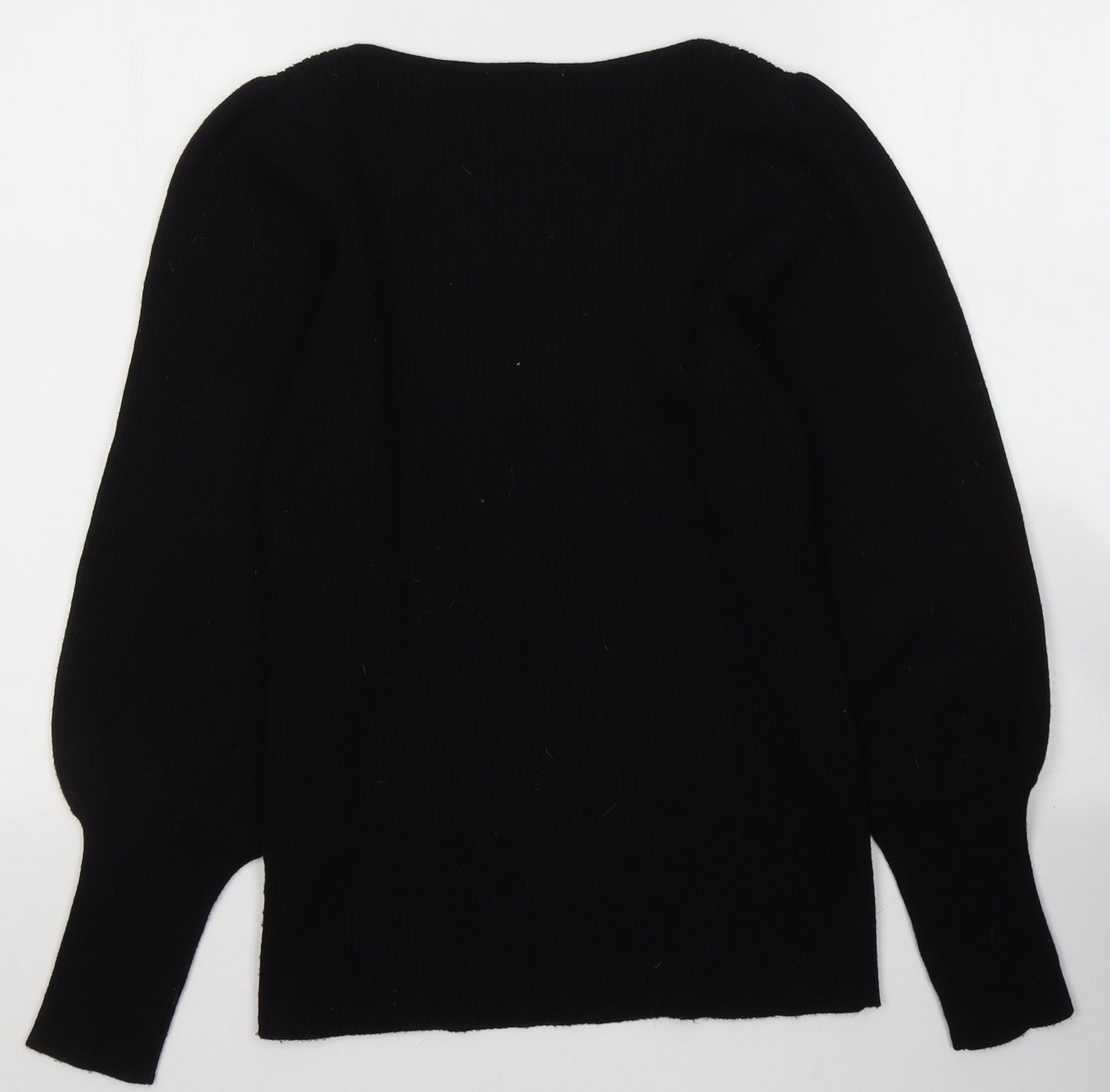 TU Womens Black  Viscose Jersey Blouse Size 12 Round Neck