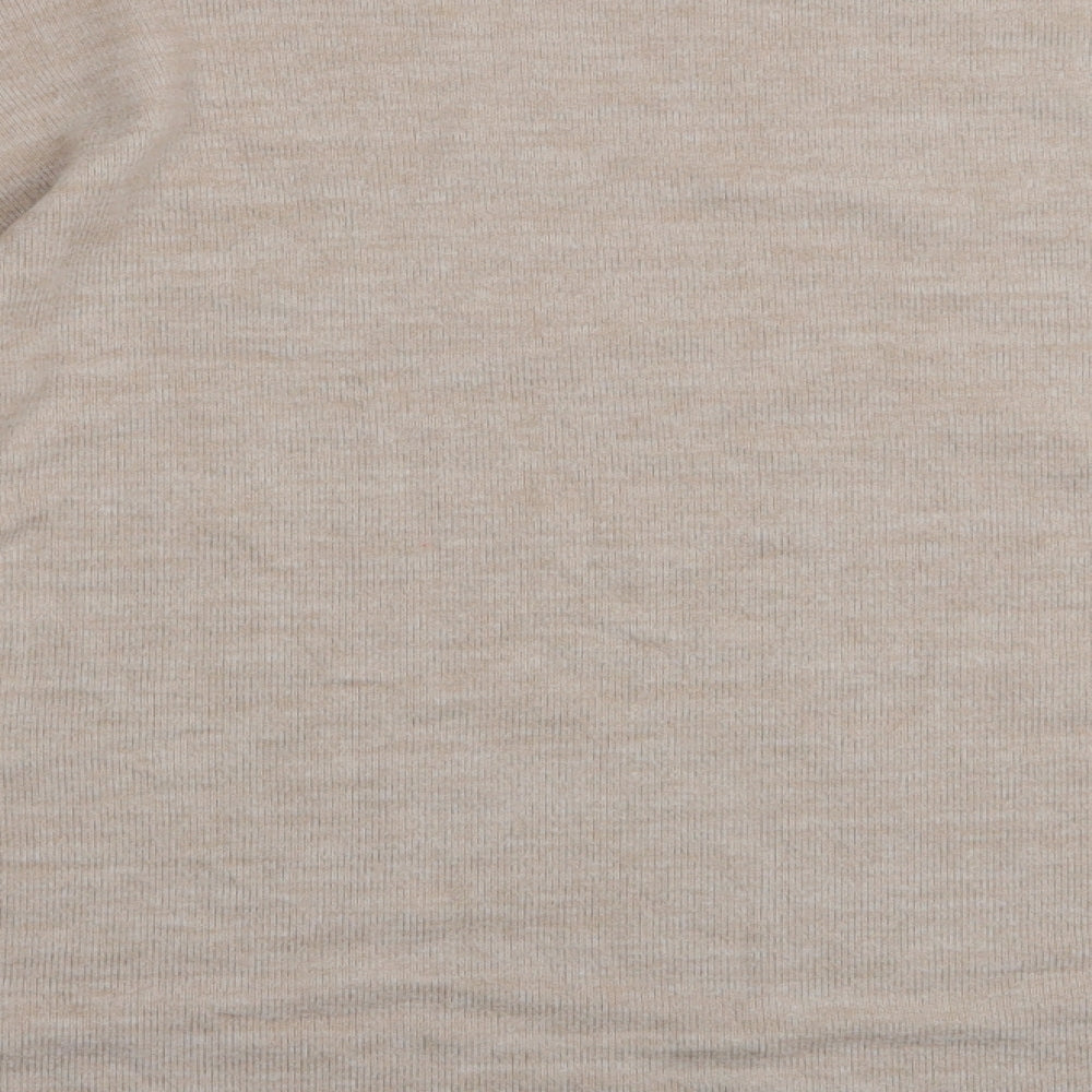 H&M Womens Beige High Neck  Polyester Pullover Jumper Size S