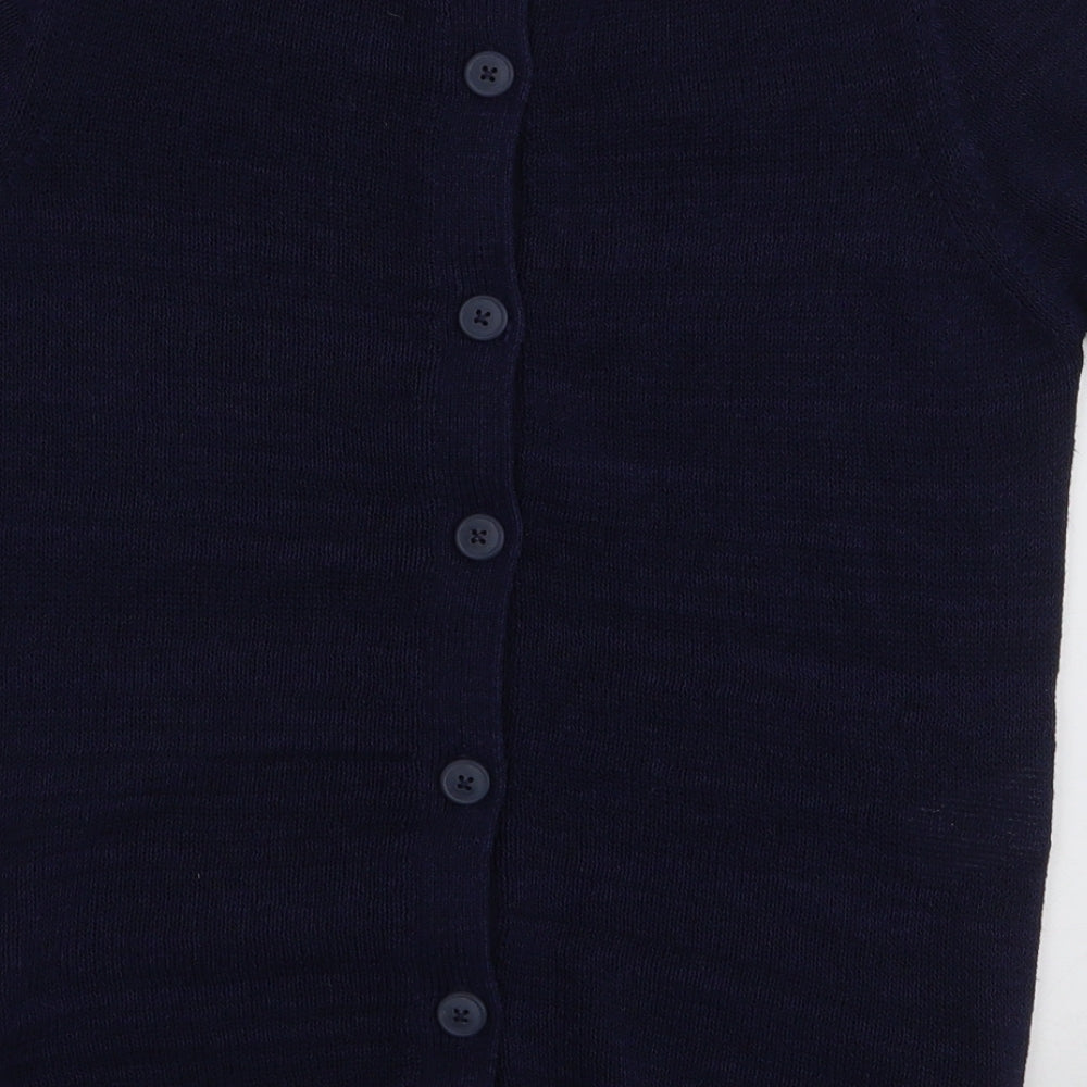 Laura Ashley Womens Blue Round Neck  Cotton Pullover Jumper Size 12