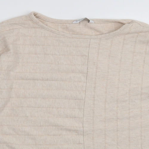 Nutmeg Womens Ivory Round Neck  Polyester Pullover Jumper Size 12