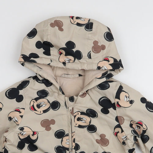 Disney Baby Boys Beige   Jacket  Size 6-9 Months   Zip - Mickey Mouse