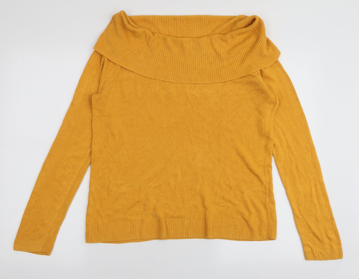 TU Womens Yellow Roll Neck  Acrylic Pullover Jumper Size 14