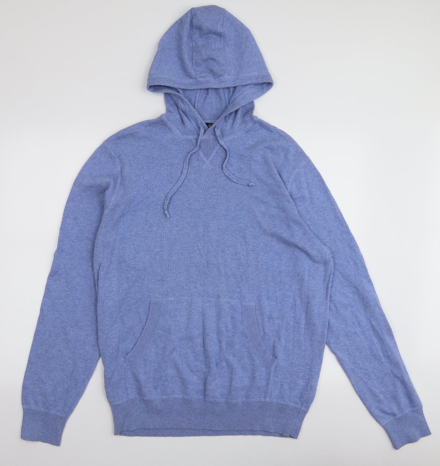 F&F Womens Blue Round Neck  100% Cotton Pullover Jumper Size L