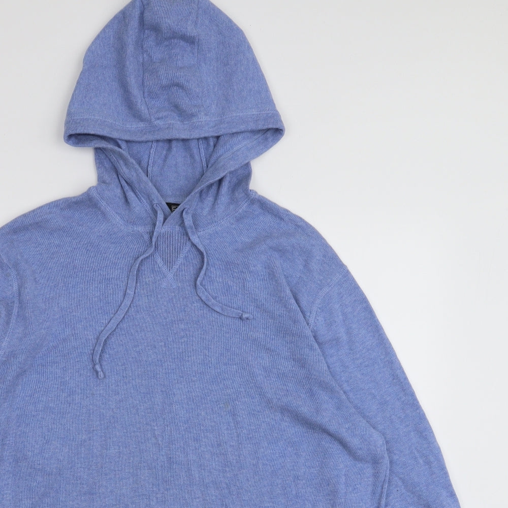 F&F Womens Blue Round Neck  100% Cotton Pullover Jumper Size L