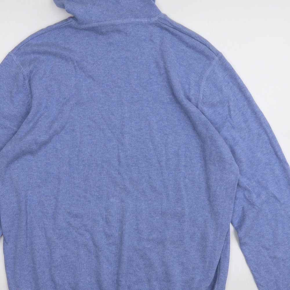 F&F Womens Blue Round Neck  100% Cotton Pullover Jumper Size L
