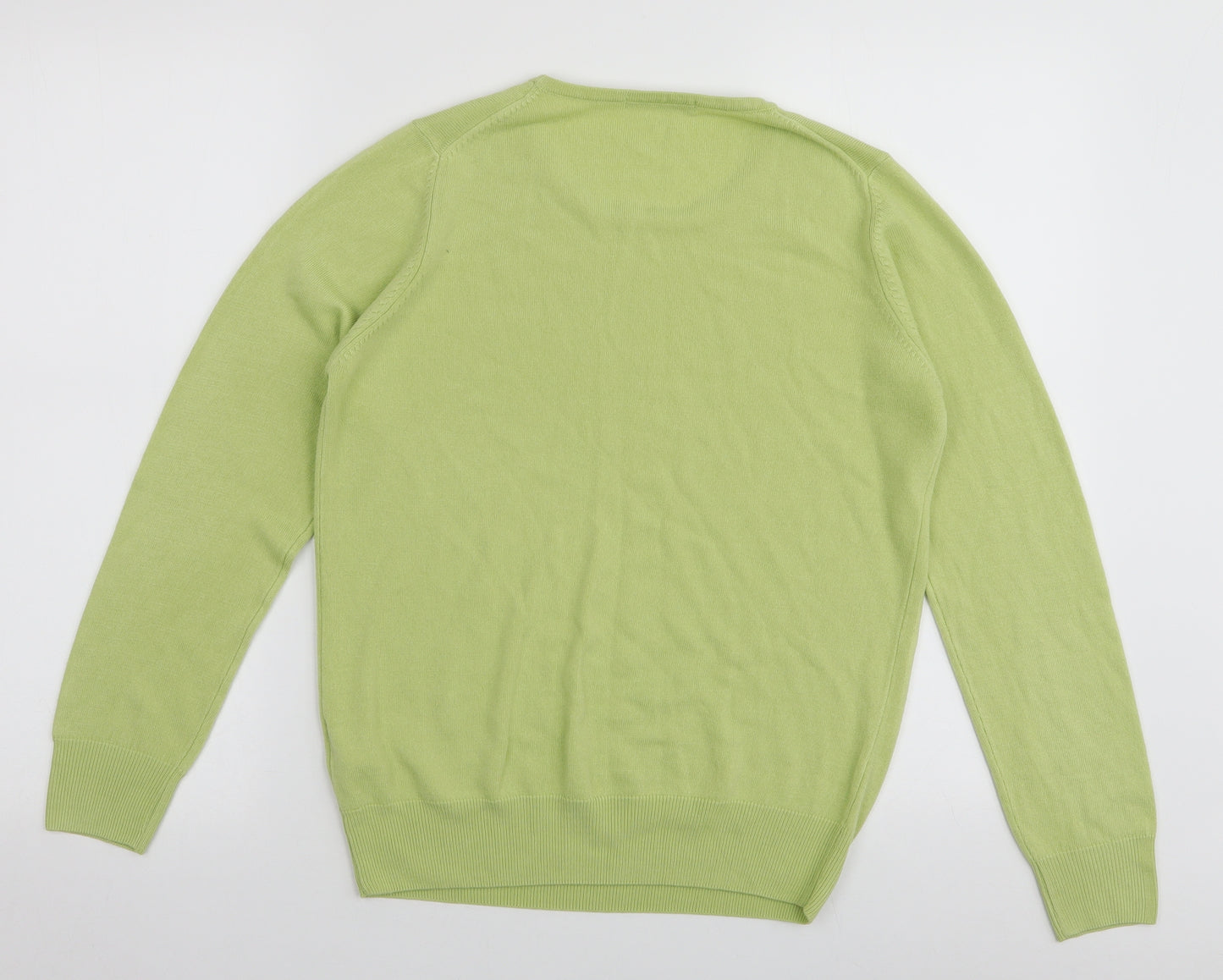 Marks and Spencer Womens Green Round Neck  Acrylic Pullover Jumper Size 12
