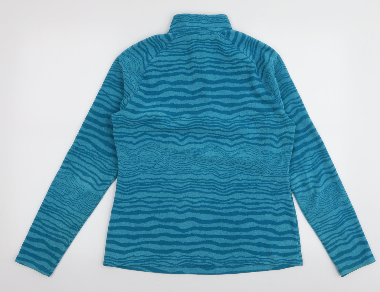 Odlo Womens Blue Animal Print Polyester Pullover Sweatshirt Size M  Zip