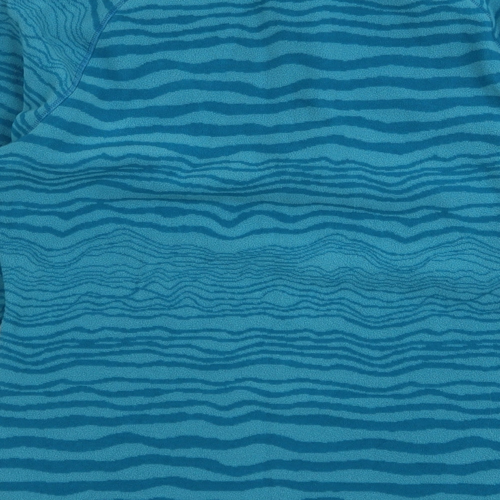 Odlo Womens Blue Animal Print Polyester Pullover Sweatshirt Size M  Zip