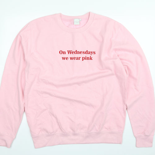 Skinny Dip Womens Pink  Cotton Pullover Sweatshirt Size L  Pullover - On Wednesdays We wear Pink