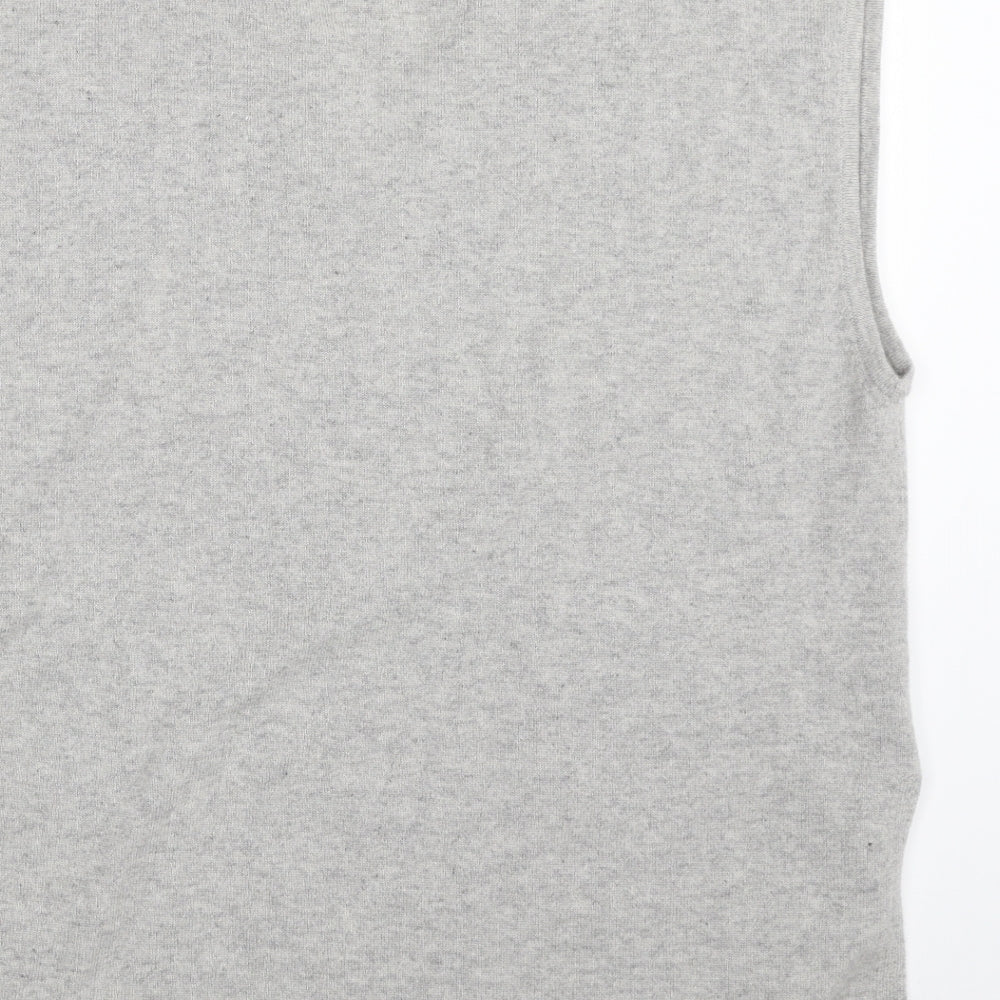 Marks and Spencer Womens Grey V-Neck  100% Cashmere Pullover Jumper Size 10