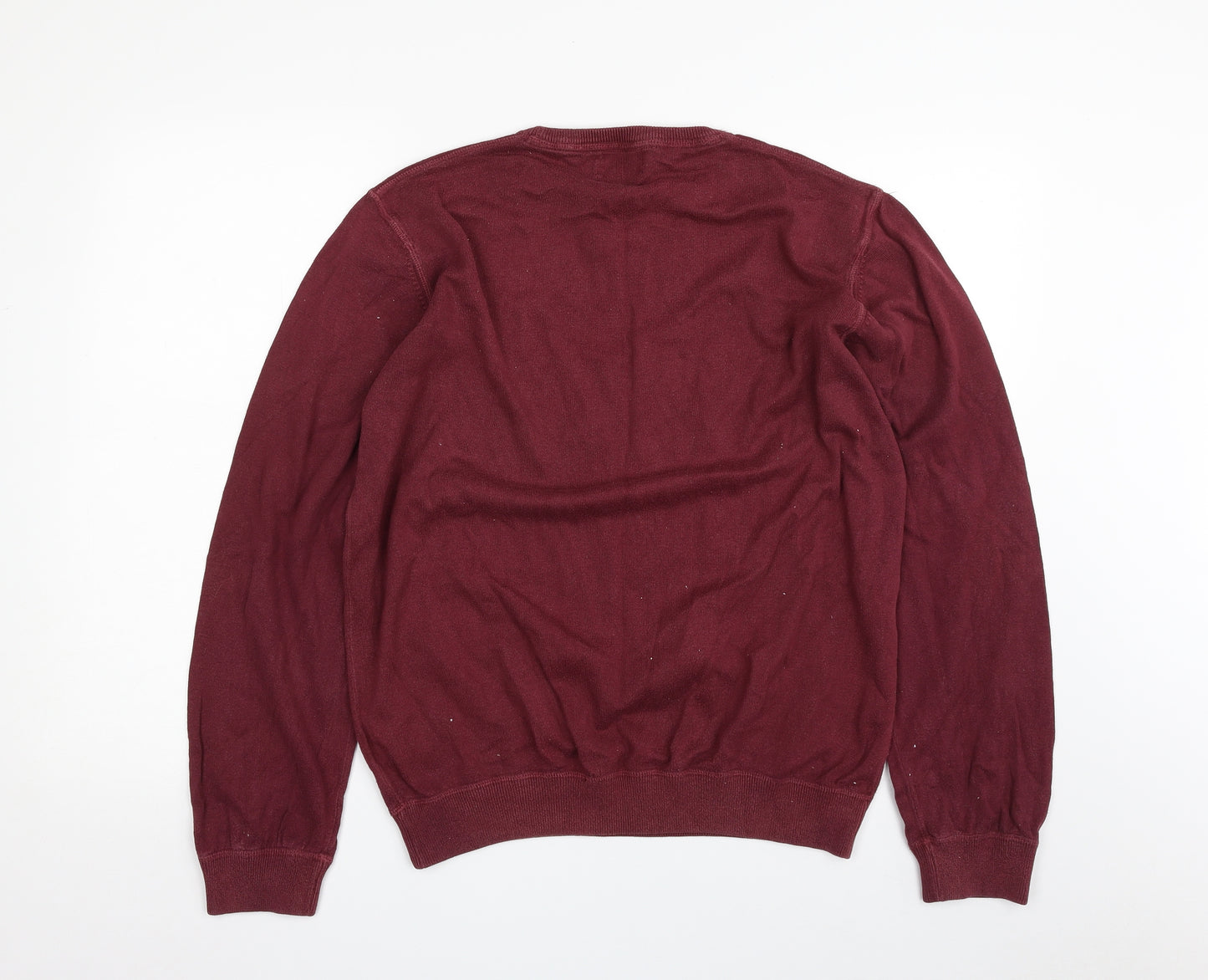 Marks and Spencer Mens Purple Crew Neck  Cotton Pullover Jumper Size L   - Tailored Fit