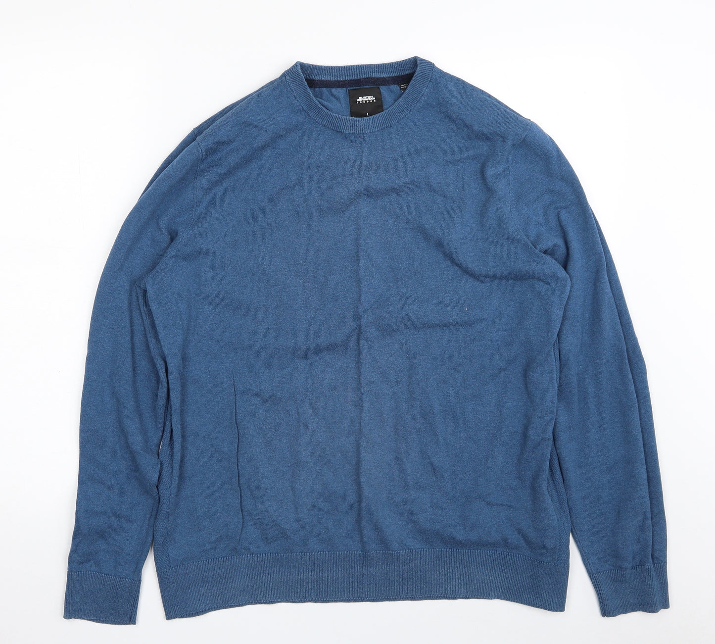 Burton Mens Blue Crew Neck  Cotton Pullover Jumper Size L