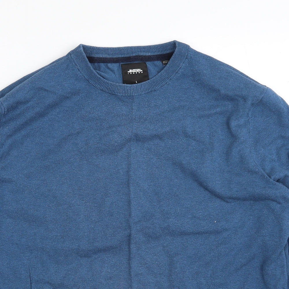 Burton Mens Blue Crew Neck  Cotton Pullover Jumper Size L