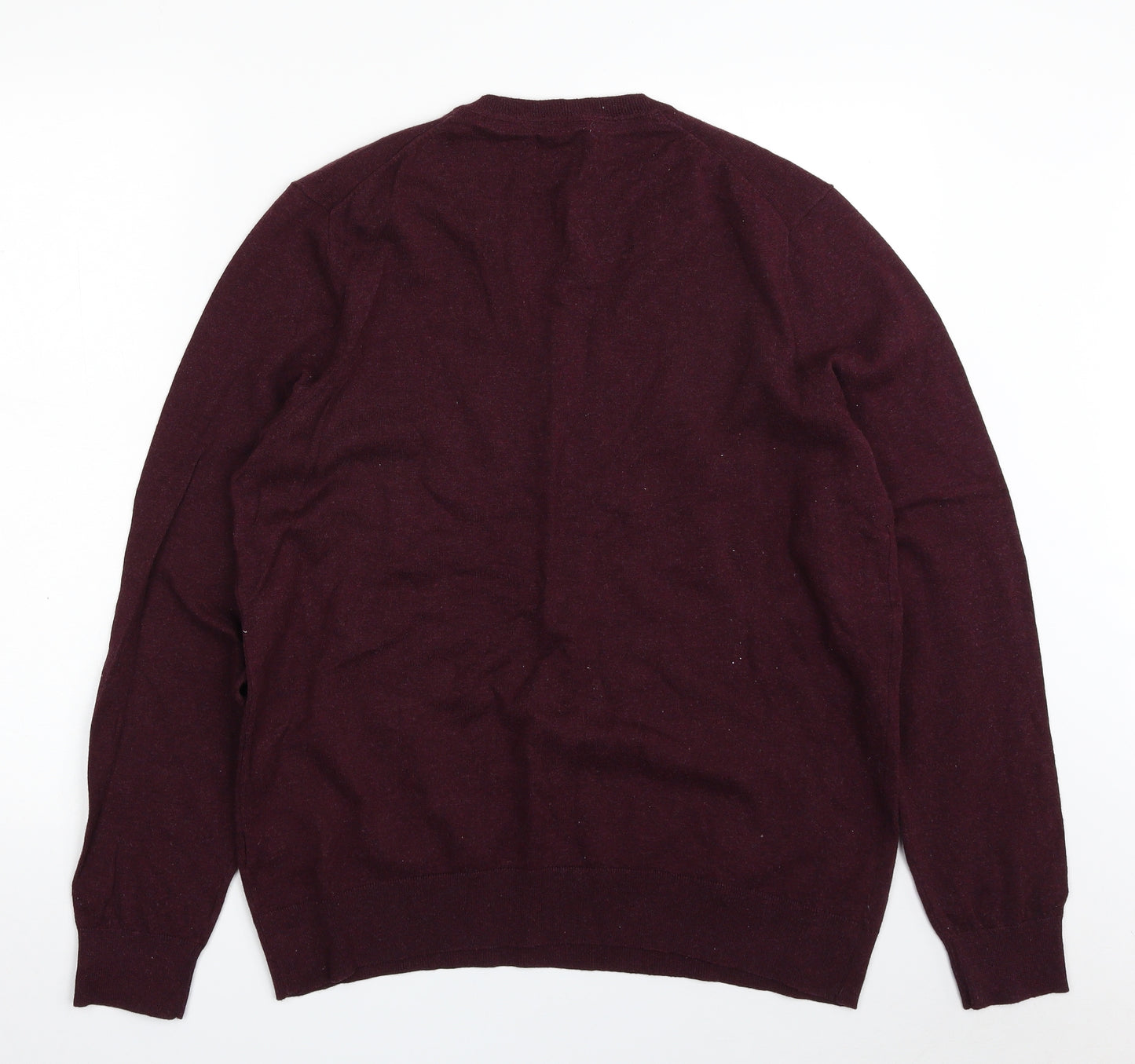 Burton Mens Purple V-Neck  Cotton Pullover Jumper Size L