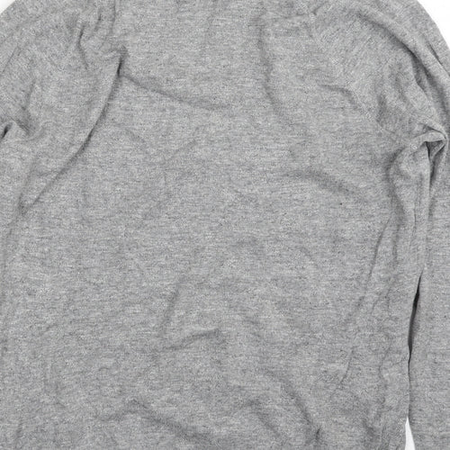 H&M Mens Grey Crew Neck  Cotton Pullover Jumper Size L