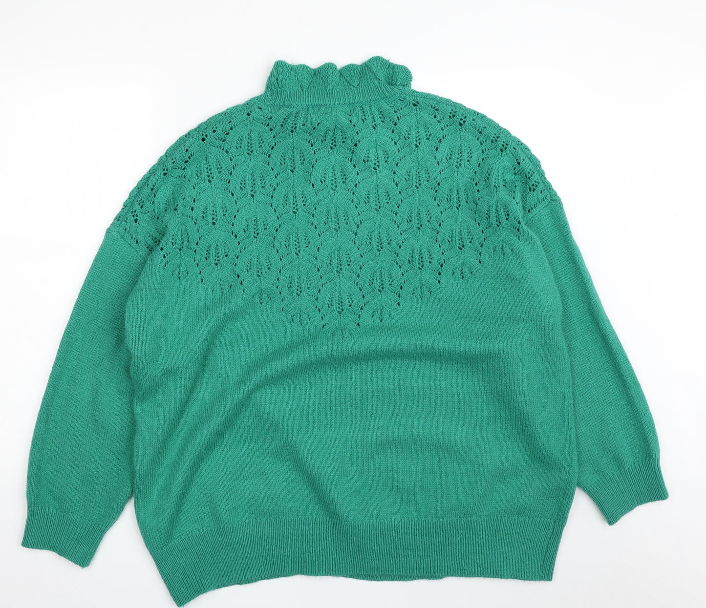 NEXT Womens Green High Neck  Acrylic Pullover Jumper Size XL