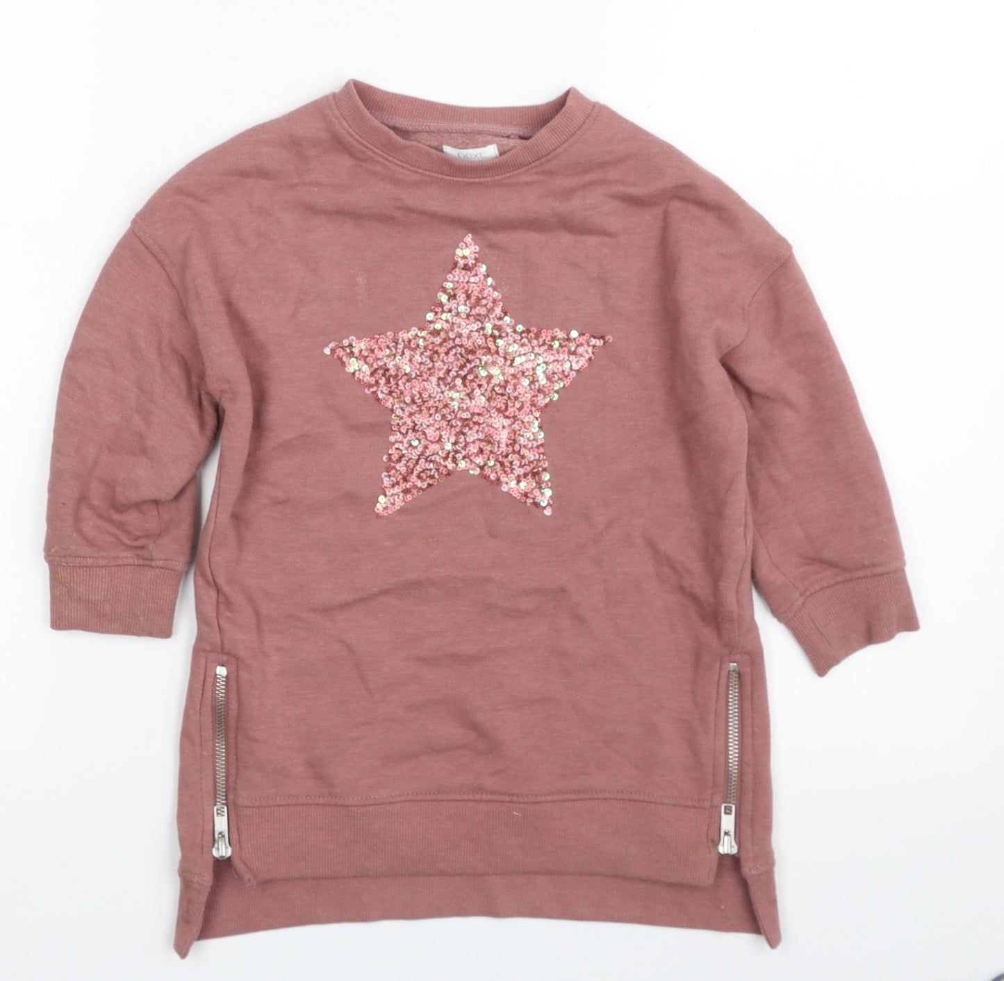 NEXT Girls Pink  Cotton Pullover Sweatshirt Size 3 Years  Pullover