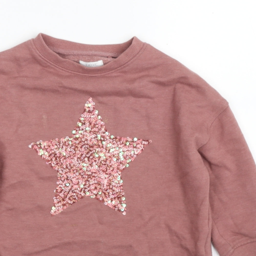 NEXT Girls Pink  Cotton Pullover Sweatshirt Size 3 Years  Pullover