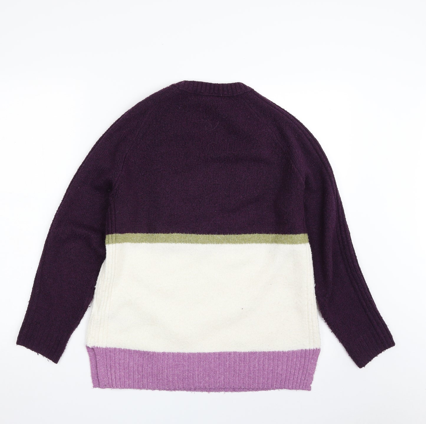 Marks and Spencer Womens Purple Crew Neck  Acrylic Pullover Jumper Size S